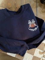 rebels football style Embroidered CREWNECK
