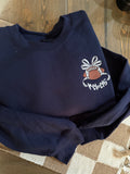 rebels football style Embroidered CREWNECK