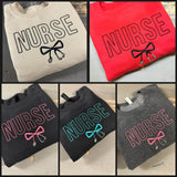 Nurse with bow embroidered