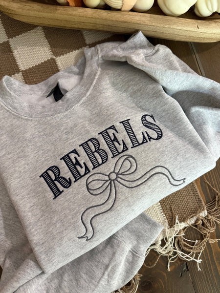 Rebels with bow Embroidered Crewneck