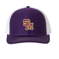 SM Embroidered Logo Hat Purple and white