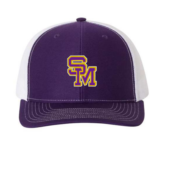 SM Embroidered Logo Hat Purple and white