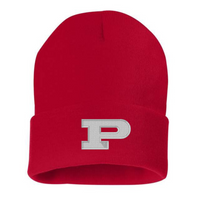 P Embroidered Beanie Red Beanie