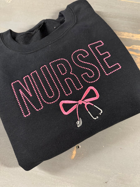 Nurse with bow embroidered