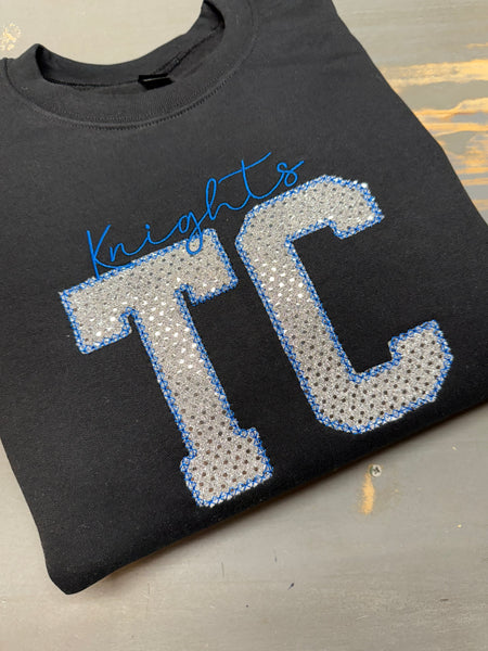 TC embroidered with sequins