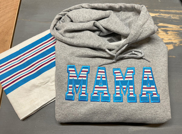 Swaddle Blanket MAMA Applique Sweatshirt Embroiderey