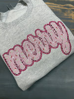 Merry Embroidered Appliqué with Sequins