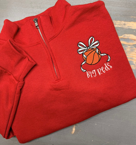 Big Reds Basketball Embroidered Quarter zip