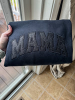 Black embroidered glitter MAMA