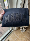 Black embroidered glitter MAMA