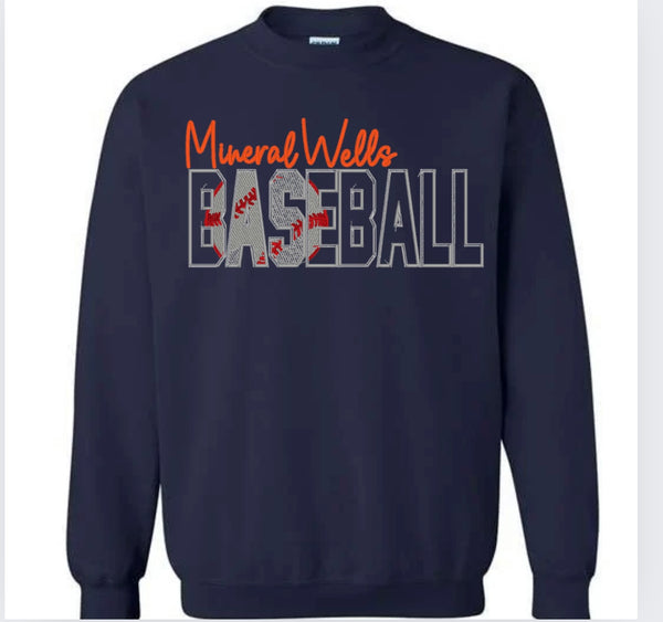 Mineral Wells Baseball Cutout Embroidered on navy
