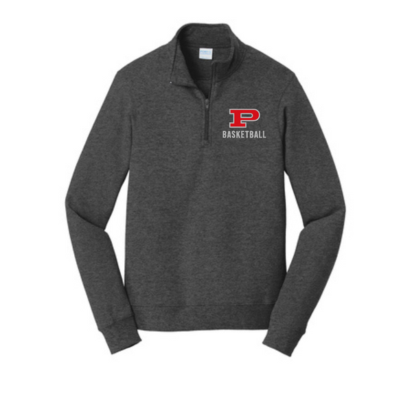 Big Reds Basketball Quarter Zip Embroidered on Dark Heather Grey