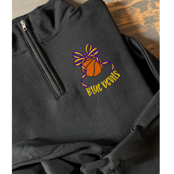 Blue Devils Basketball Embroidered Quarter zip