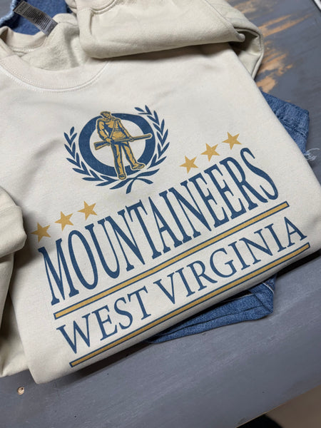 West Virginia Vintage crew or hoodie