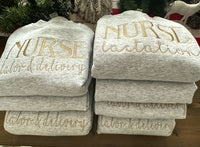 Nurse embroidered crew or hoodie