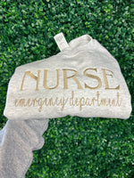 Nurse embroidered crew or hoodie