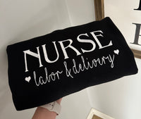 Nurse embroidered crew or hoodie