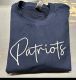 Patriots Embroidered Script Crew/Hoodie